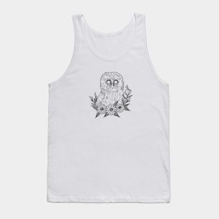 Owl with flowers Tank Top